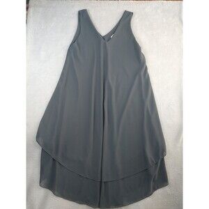 New Collection layered slip dress Gray Crepe Sleeveless Flowy